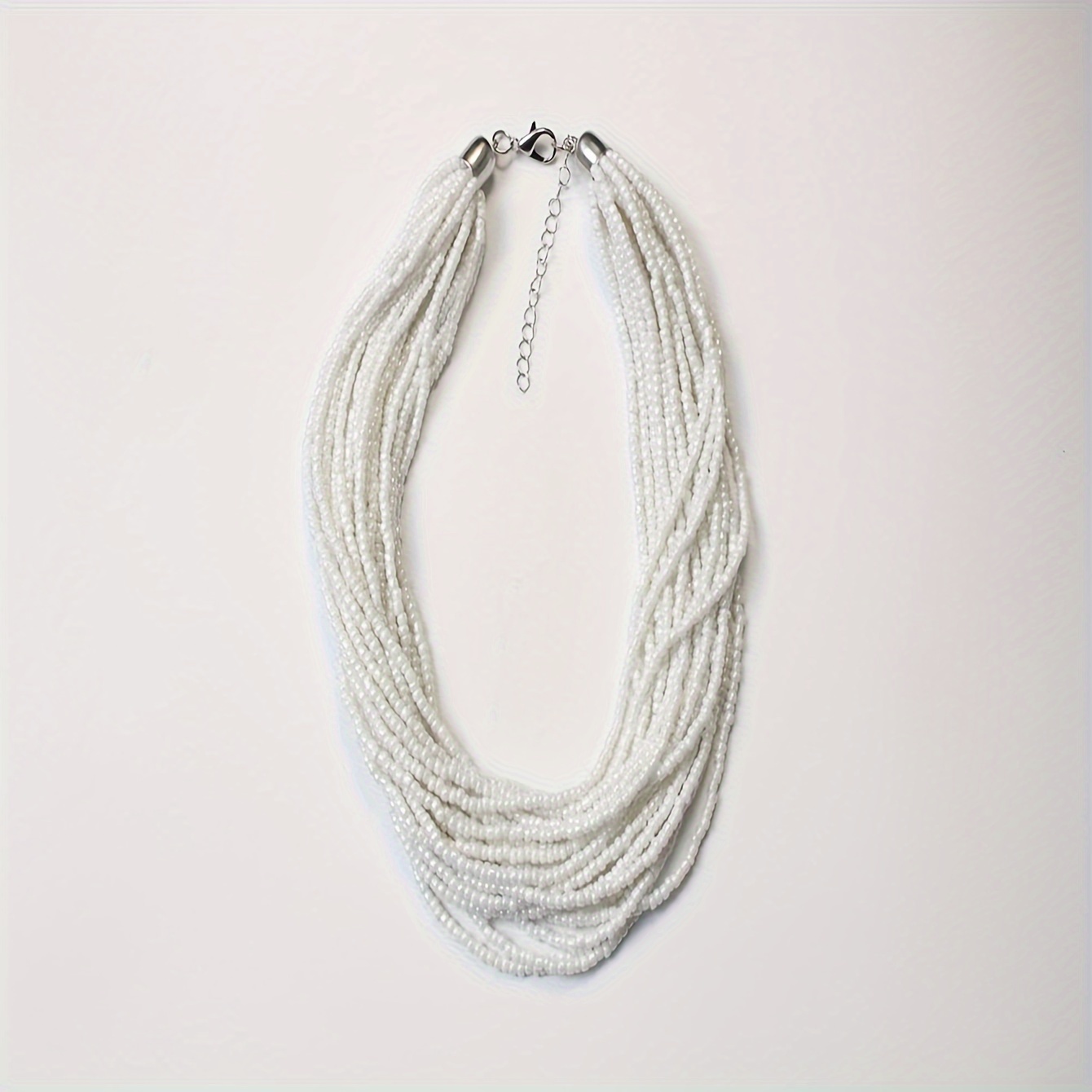 Vibrante collana bohéaspetto con perline di vetro multifilo - Chiusura a catena regolabile, perfetta per tutti i giorni e le occasioni: Luce di Colore Giallo Oro