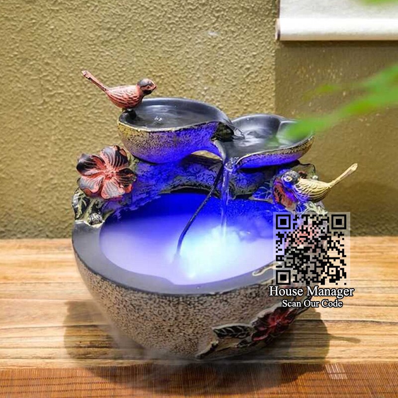 Aquarium 24W Nebel Nebel Hersteller 12LEDs licht Brunnen Steingarten Wasserfall Zerstäuber für Fischteich Schreibtisch Deko, simulieren morgen Tau nebel