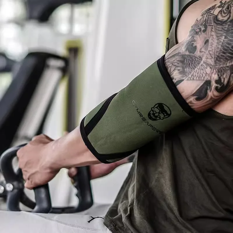 5 mm Ellenbogenhülse für Fitnesstraining, Herren und Damen, Bankdrückenschutz, Sport, atmungsaktiv, elastisch, Ellenbogenschützer für Bodybuilding