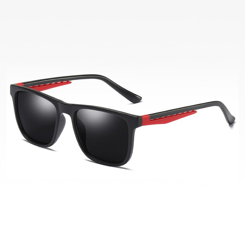 Koolstofvezel Vintage Ultra Licht Gepolariseerde Zonnebril Mannen Oval Vintage Mannelijke Uv400 Mannelijke Uv Bril Voor Rijden Vissen: matte black red-grey