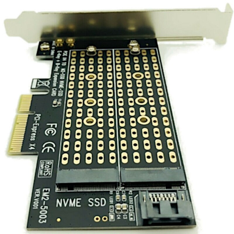 Adaptateur Pcie vers M2/M.2 Ngff vers ordinateur de bureau, carte adaptateur Pcie X4 X8 X16 Nvme Sata Dual Ssd Pci Express