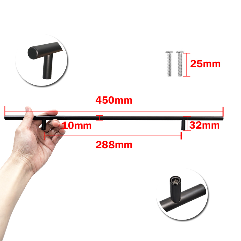 Cupboard Handle Brushed Stainless Steel Kitchen Cabinet Door Knob Kitchen Handle Furniture Drawer Pulls Bar Handle Pull Hardware: Silver Gray