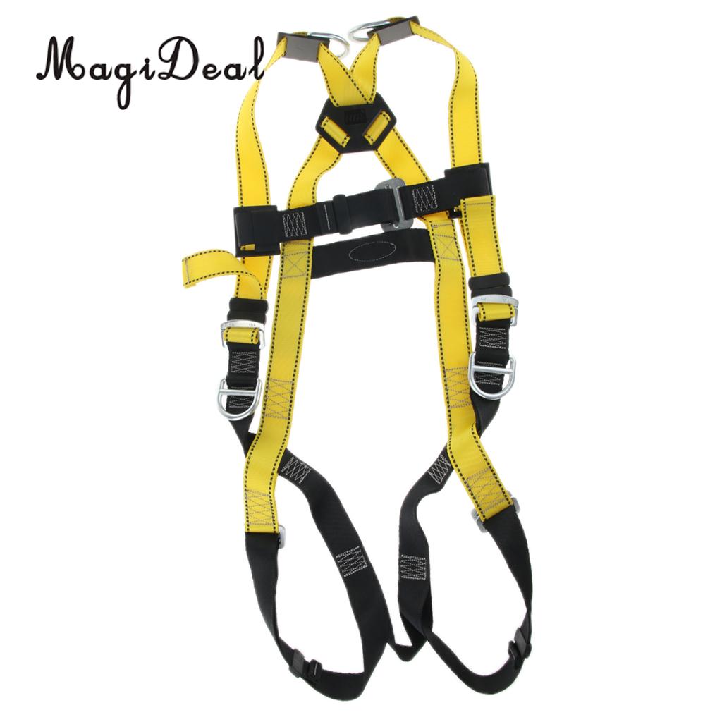 High Strength Poly Full Body Rock Climbing Harness Adults Safe Belts Guide Mountaineering Rappelling Equipment: 5 Mount 