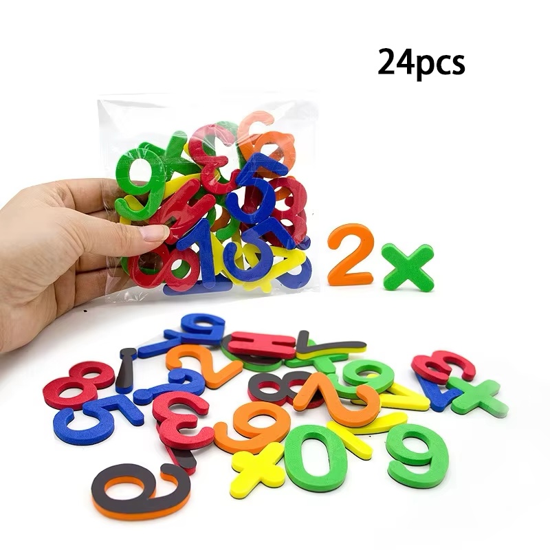 Letras magnéticas números alfabeto ABC 123 imanes de nevera plástico educativo preescolar juguete de aprendizaje conjunto mayúsculas matemáticas minúsculas: Rojo