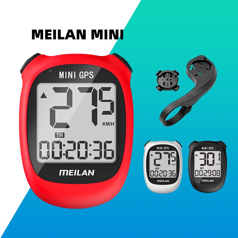 Meilan-MINI ordenador GPS para bicicleta, velocímetro, velocidad, altitud, DST, tiempo de paseo, inalámbrico, rojo, juvenil