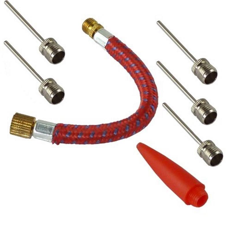 7Pcs/set Needle Valve Football Connector Air Bed Tyre Bike Repair Accessories Pump Adaptor Set Kit Inflate Bike Pump Adaptor: Default Title