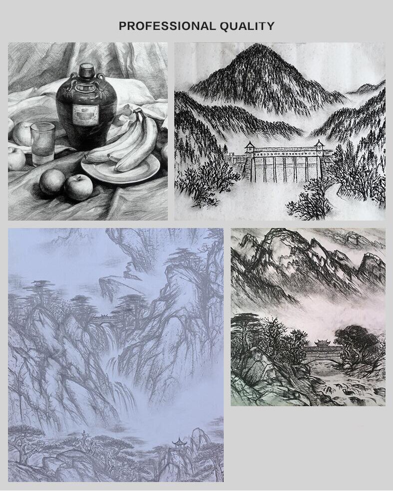 Drawing Pencils Kit Complete Artist Kit Graphite &amp; Charcoal Sketch Pencils Blending Stumps Art Supplies