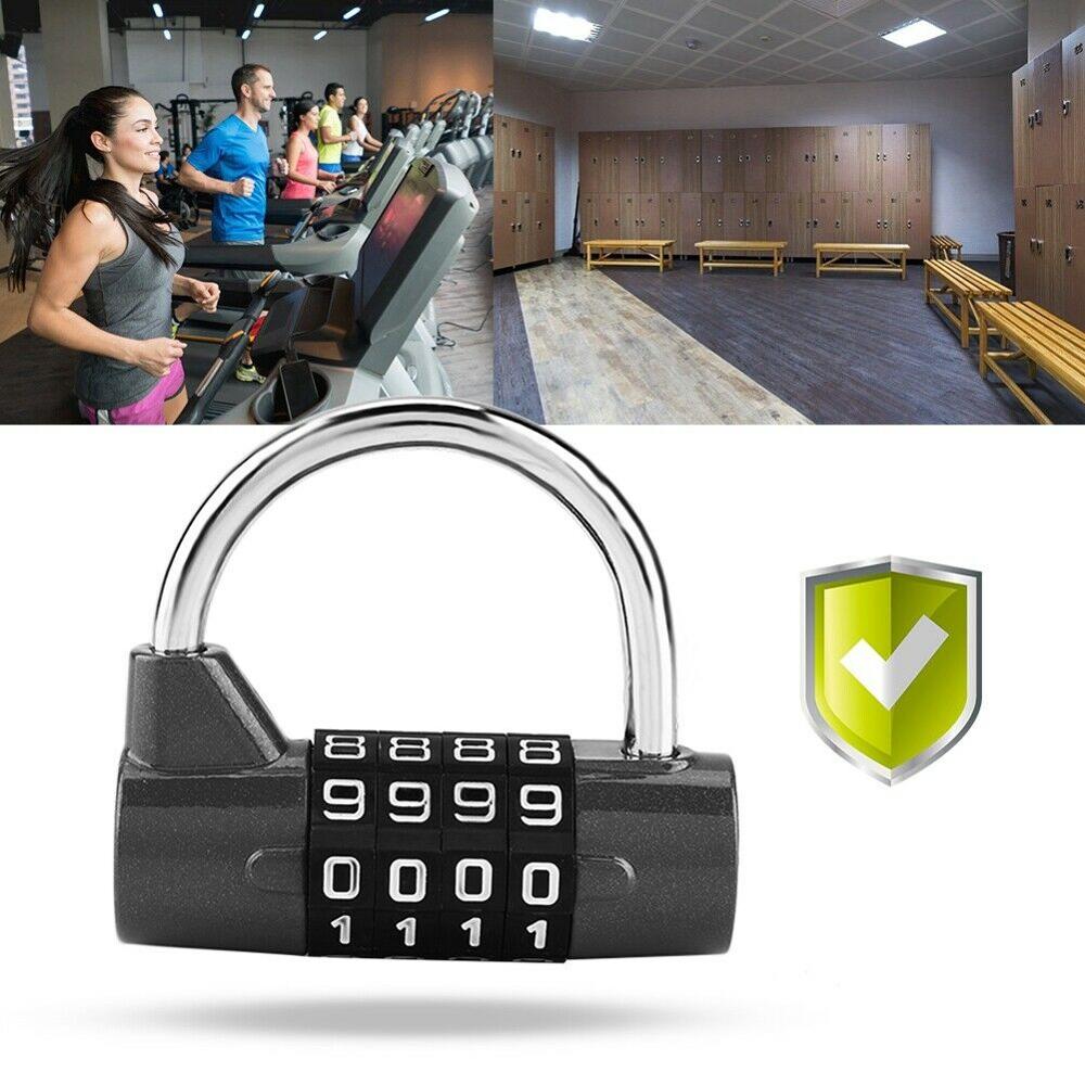 4 Dial Digit Code Combination Password Padlock Travel Suitcase Gym Locker Security Lock for Luggage Cabinet Home Outdoor