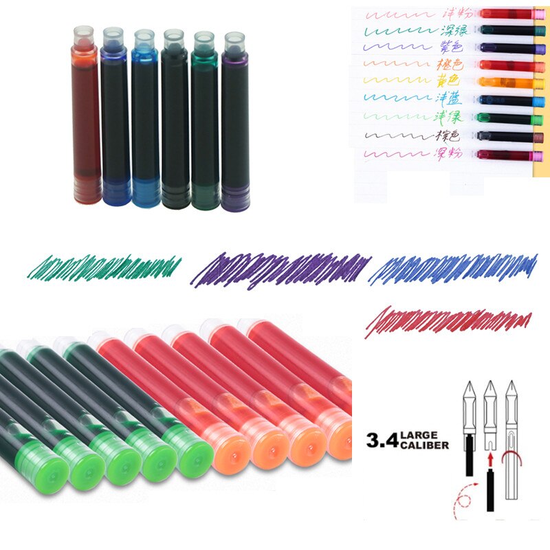 20pcs Color Ink Supplies fountain Pen ink Refill cartridge office school student stationery