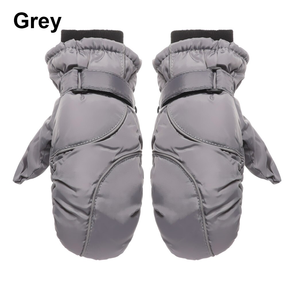 1Pair Children Kids Winter Warm Gloves Boy Girls Outdoor RidingSki Snowboard Windproof Waterproof Thicken Warm Mitten: Type3-grey
