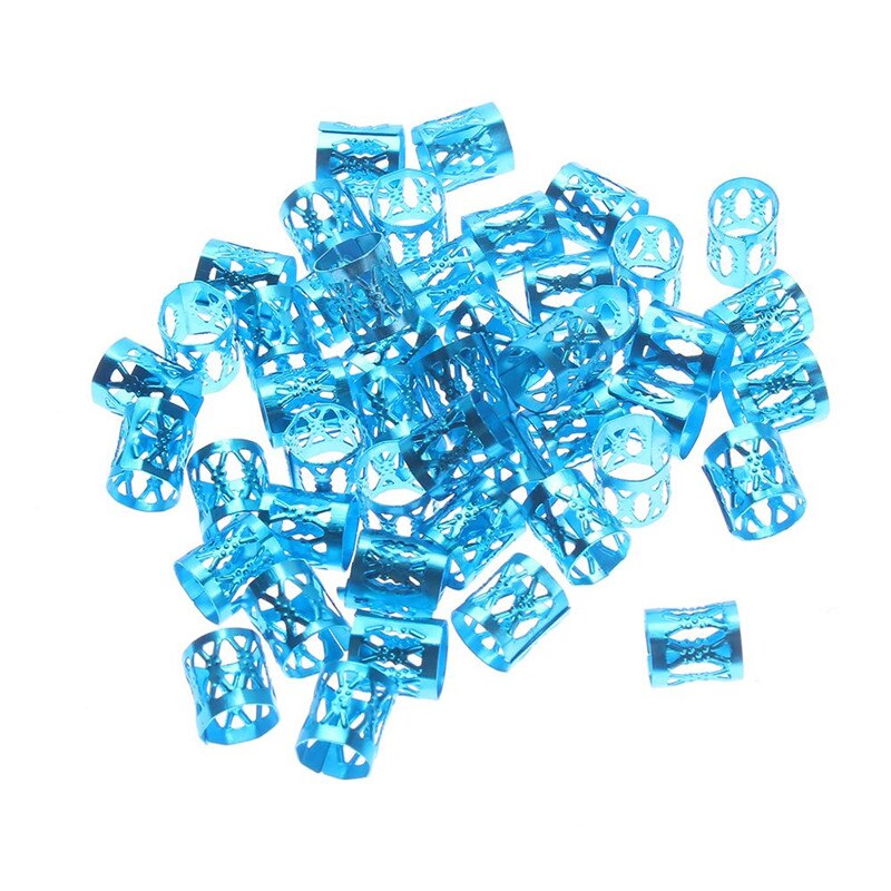 Perles de Dreadlock colorées de 50 à 8mm, anneaux de tresse réglables, Clips de manchette, Tubes, bijoux DIY, accessoires de coiffure pour femmes