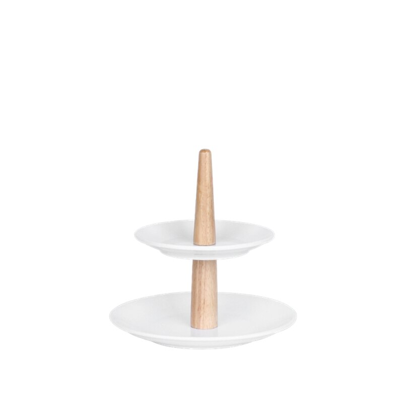 High-foot Ceramic Cake Tray Set Table Dessert Table Display Stand Cake Stand Birthday Snack Three-tier Tray Dessert Plate: Ceramic String Tray