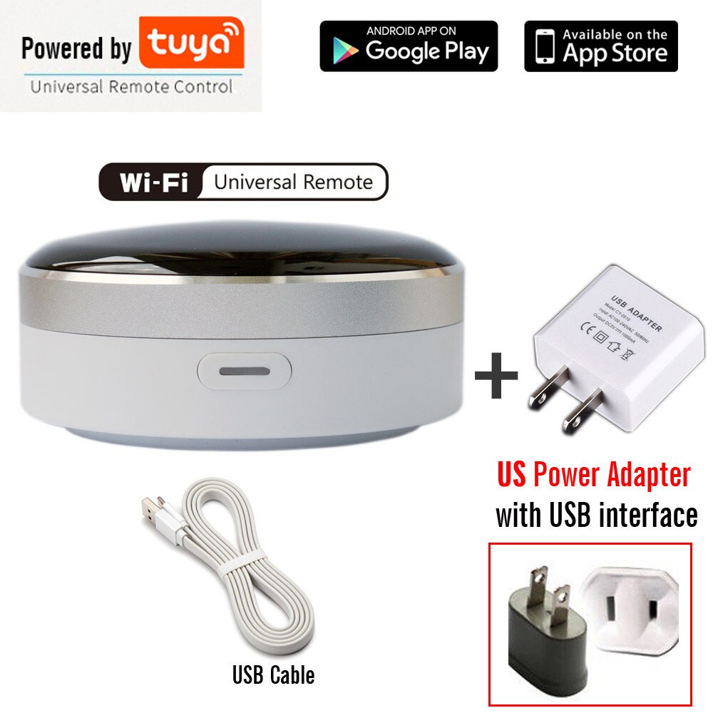 Tuya App Universal IR Smart Remote Controller WiFi+Infrared Home Control Hub 360 Degrees Google Assistant Alexa Siri: Add US Plug