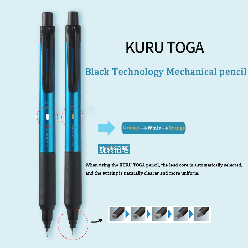 Uni Mechanical Pencil KURU TOGA Self-Revolving Lead M3/5-KS0.3/0.5mm Office Staff Student Writing Drawing Learning Stationery