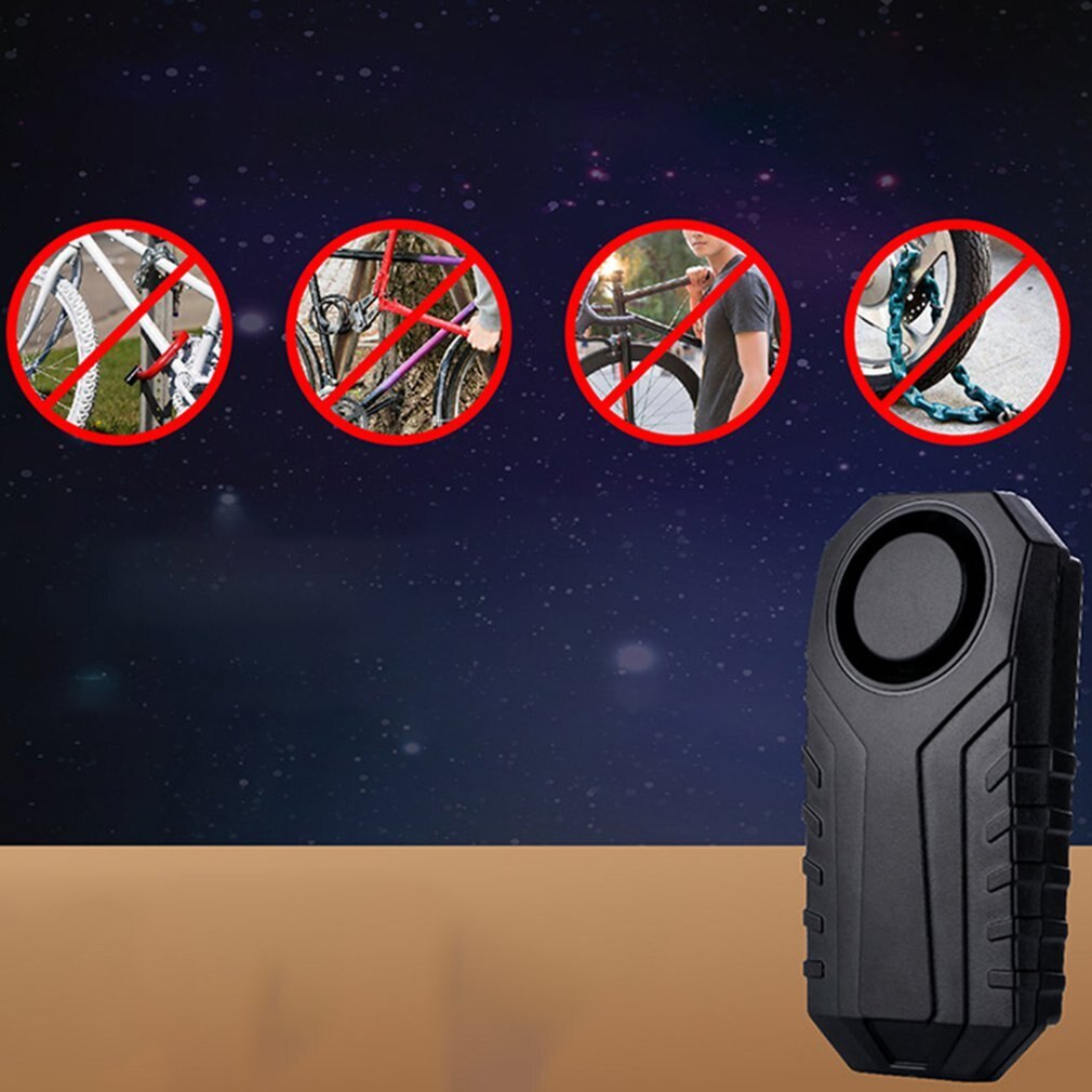 113dB Loud Wireless Remote Control Alarm For Bicycles Anti-theft Adjustable Sensitivity Induction Door/ Window Vibration Alarm