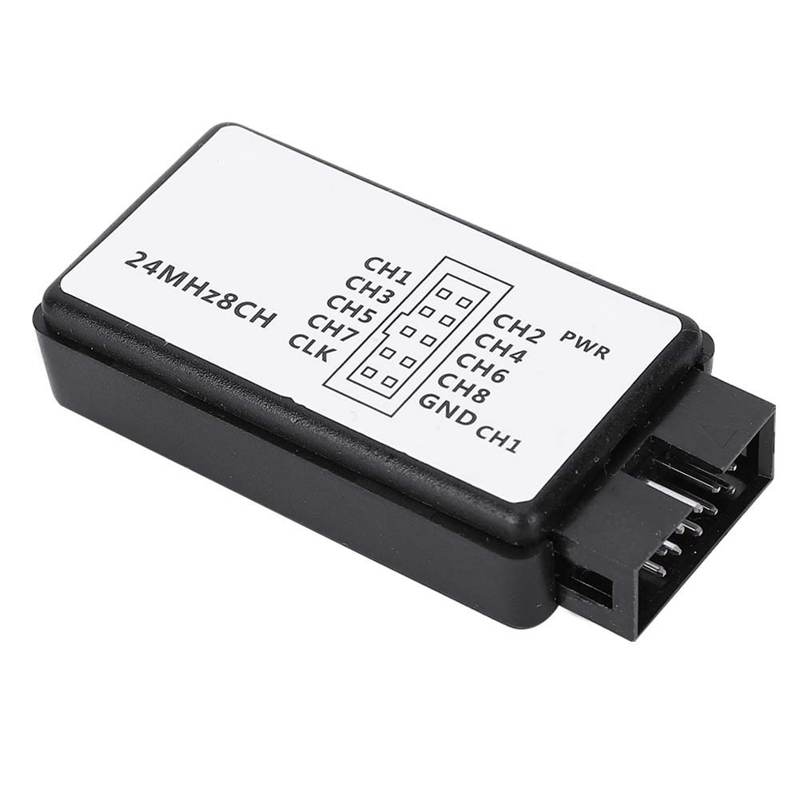 USB Logic Analyzer Device Set Mini Digital Pocket Size 8 Channel Input Memory 24MHz Logic Analyzer