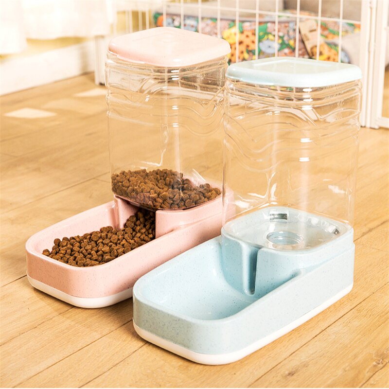 2 stykker / sæt kattefoderskåle til automatiske fødere til hunde vanddispenser springvandflaske til katteskål fodring og drikke