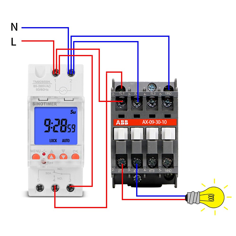 TM928SAKL/SBKL Second Timer Programmable Electronic Time Clock 16/30A 110/220V LCD Backlight Display Timer with Lock Function
