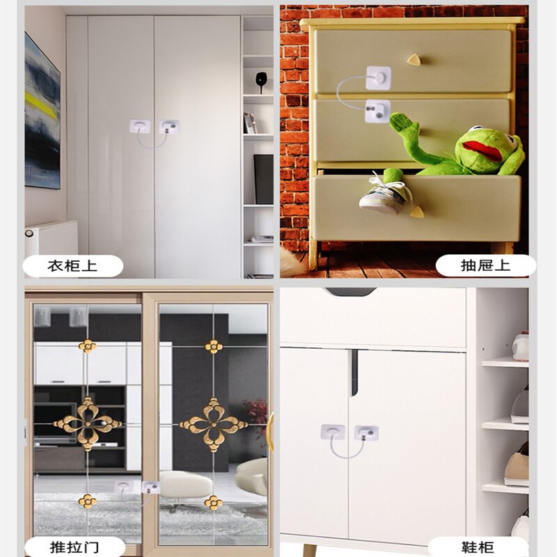 Sterke Lijm Koelkast Sloten Dorm Vriezer Deur Kind Veiligheid Kabinet Opening Beveiliging Kabel Slot Met Sleutel Voor Kinderen Veiligheid