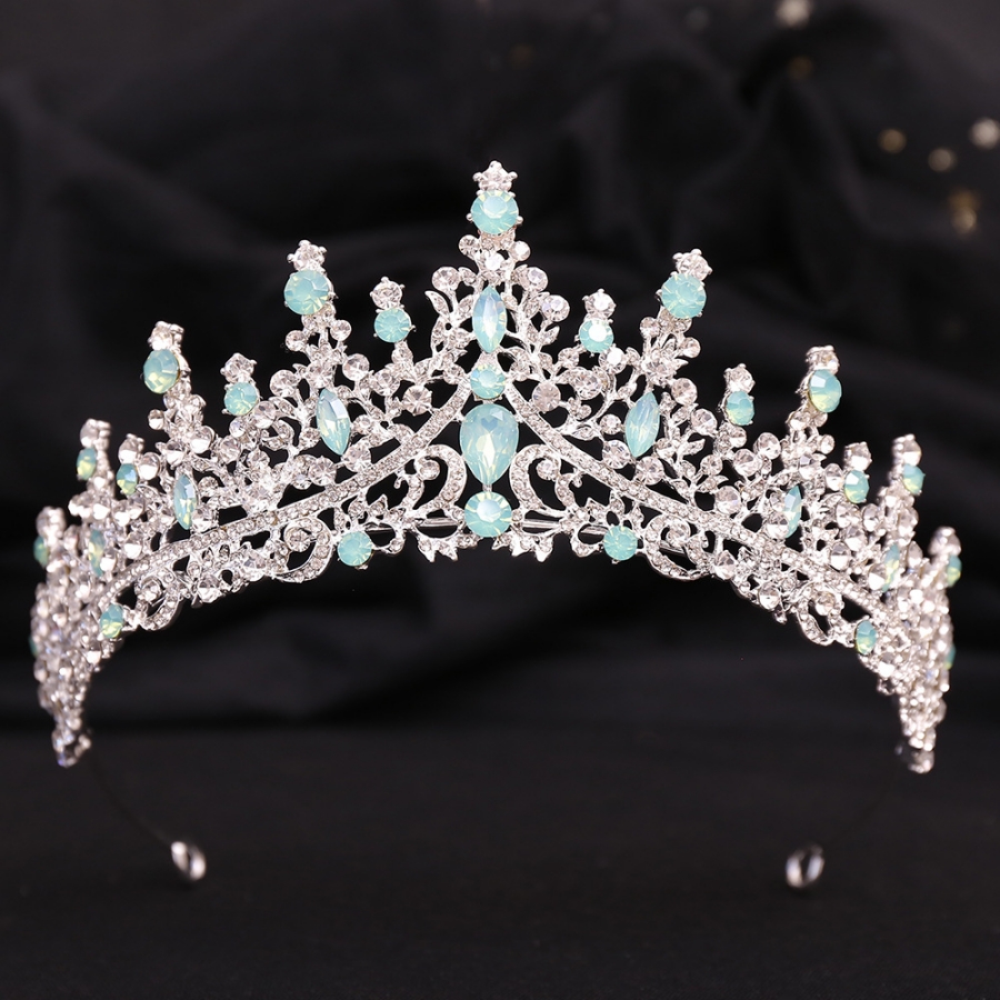 Barokke Kristallen Tiara's En Kronen Voor Vrouwen Strass Prom Diadeem Hoofdband Bruids Bruiloft Haaraccessoires Sieraden Kroon Tiara: Messing Plated