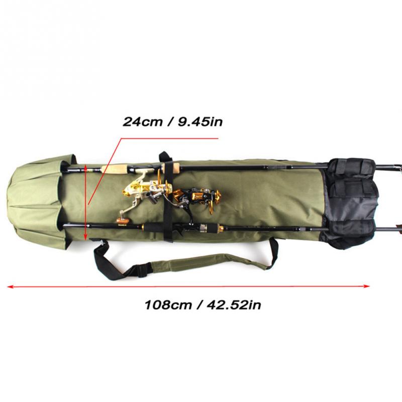 Waterproof Fishing Rod Bag Cylindrical Shape Nylon Fishing Bags Portable Large Capacity Multi Use Tackle Tools Storage Case Bag