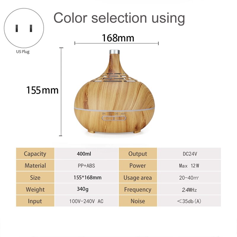 Smart WiFi Essential Oil Diffuser Air Humidifier Works with Alexa&Google Home