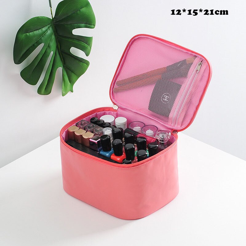 Large-capacity Cosmetic Bag Travel Convenient Toilet Bag Men's Outdoor Travel Storage Bag Waterproof Women Makeup Case: Pink