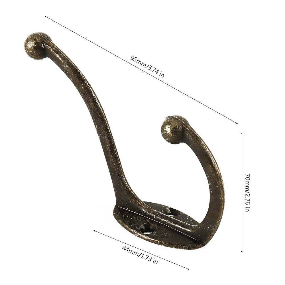 Gancho para colgar ropa de 5 a 30 Uds., perchero Retro de pared, colgador de almacenamiento para el hogar de doble cabeza, llavero, bolsa, gancho para toalla para cocina y dormitorio: XL / Bronce