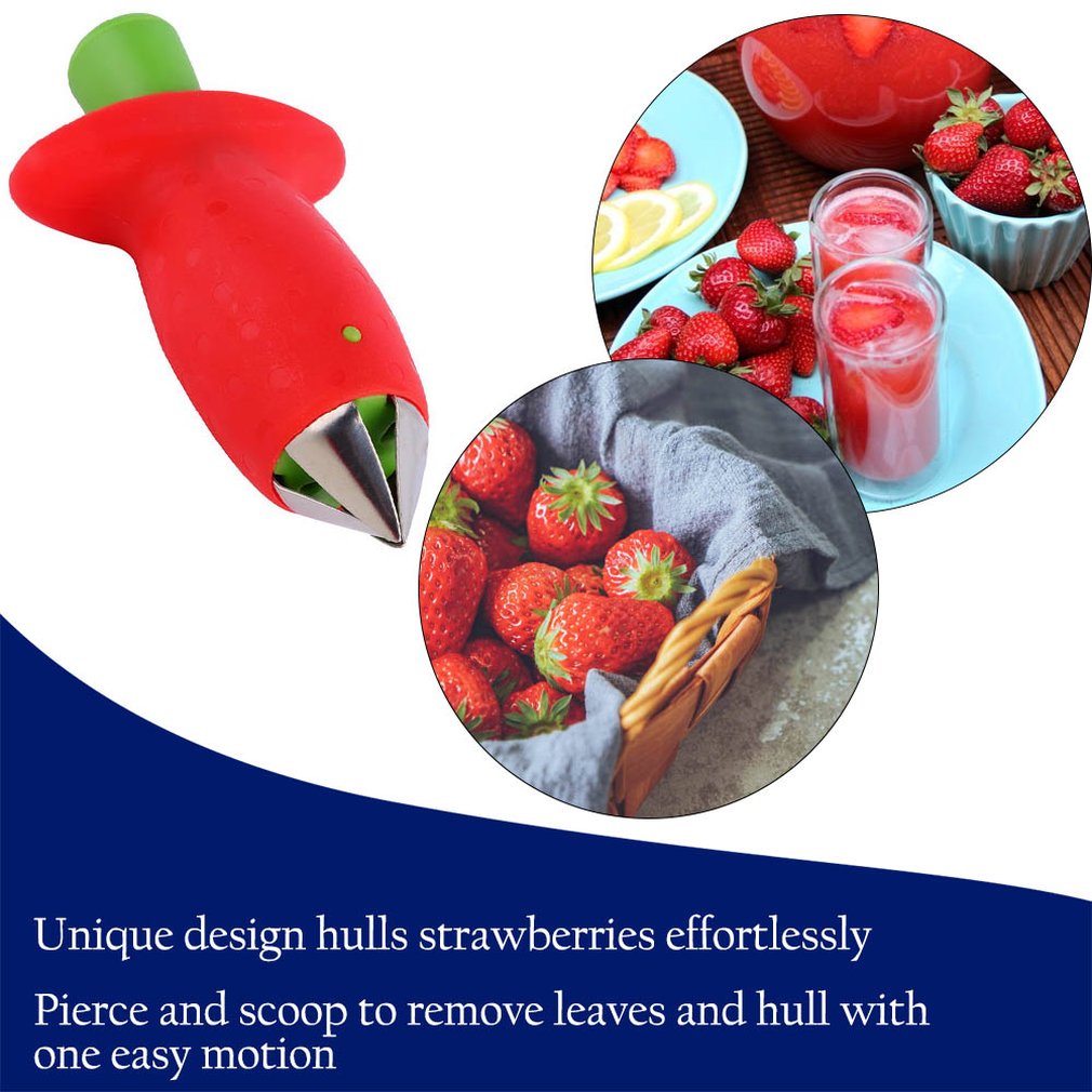 Novelty Kitchenware Strawberry Tomatoes Stalks Stem Leaves Huller Remover Fruit Corer Kitchen DIY Tool