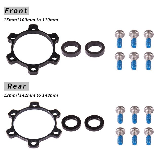ZTTO-cambio de adaptador de buje Boost, arandela espaciadora de 6 pernos estándar, eje pasante de 15mm, 100x15 a 110x15 142x12 a 148x12 110 148: Boost Front Rear