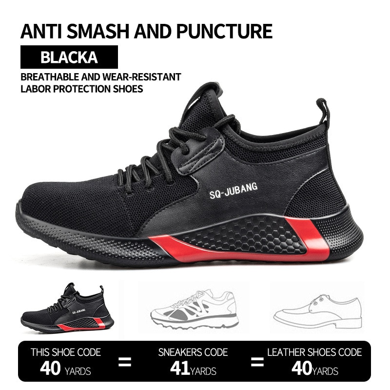 Hengittävät turvakengät miehille kesäiset kevyet työkengät teräskärkiset pistonkestävät työkengät tuhoutumattomat kengät