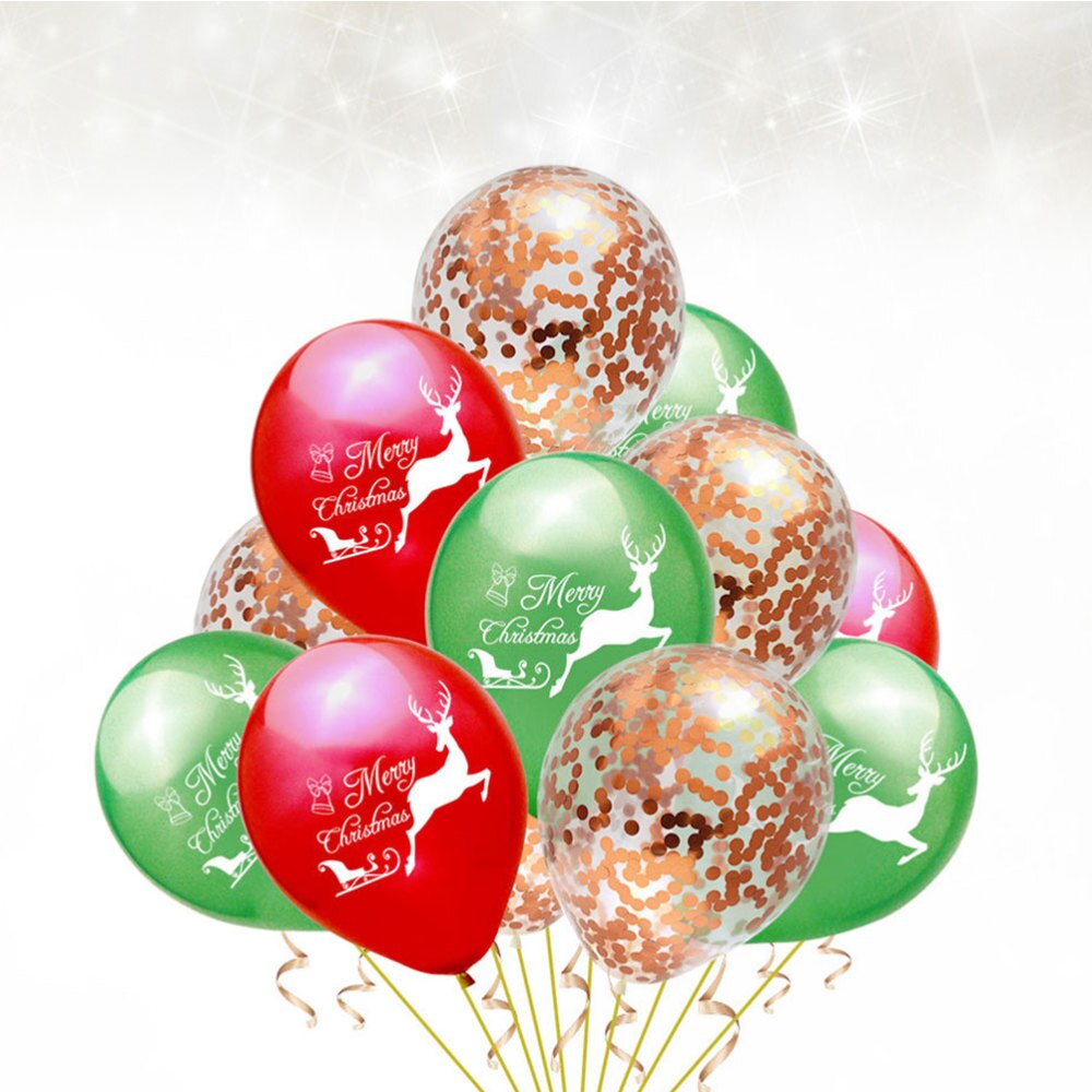 Letter 12 Inches Merry Christmas Elk Printed Decoration Ornament Latex Balloon Party Balloon for Christmas