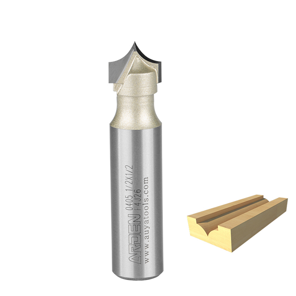 Punta de corte de punta dorada, herramienta de tallado de carburo, punta afilada para carpintería, fresa de borde de arco, broca enrutadora de grabado MDF