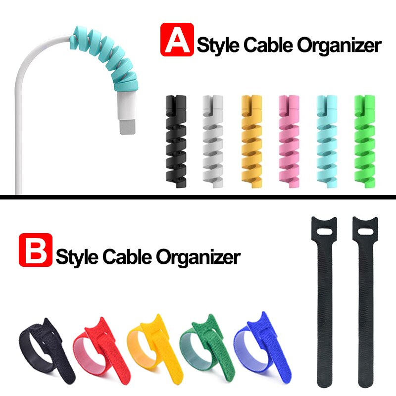 Zabezpieczenie kabla ładującego do telefonów uchwyt na kabel oplot na kable klip do myszy przewód ładowarki USB zarządzanie organizer do kabli