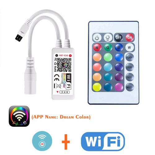 Rgb Led Controller Smart Wifi Led Strip Licht Controller 12V Bluetooth Ir Afstandsbediening Voor 5050 2835 Led Strips: Normal WiFi