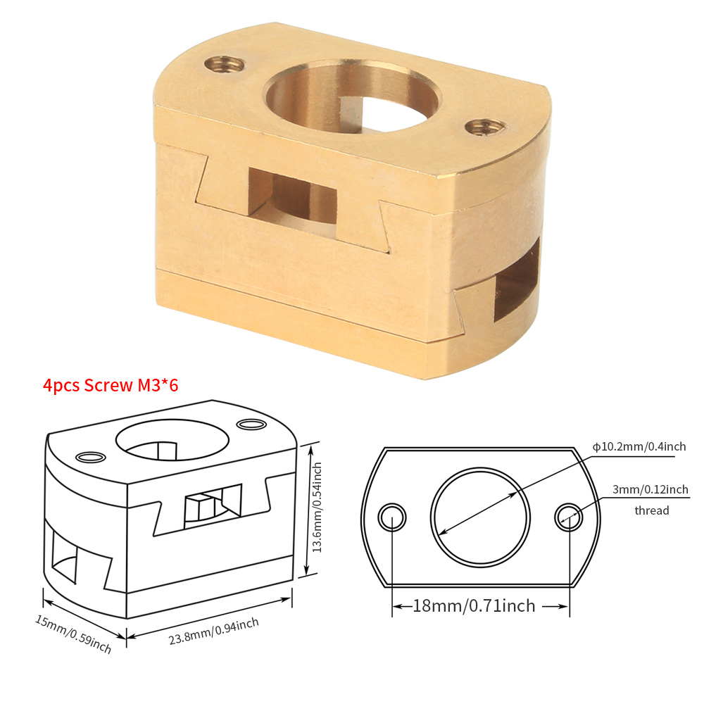 Ender 3 Z-as schroefkoppelingen Oldham-koppeling voor CR10 S4 S5 CR10S PRO Ender3 Pro V2 3S BLV 18/16 mm T8-schroef 3D-printeronderdelen: Rood