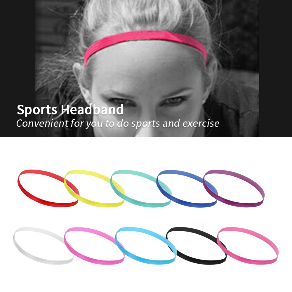 Yoga hårbånd elastisk sports pandebånd gym skridsikker fodbold kører fitness svedbånd elastisk gummi svedbånd