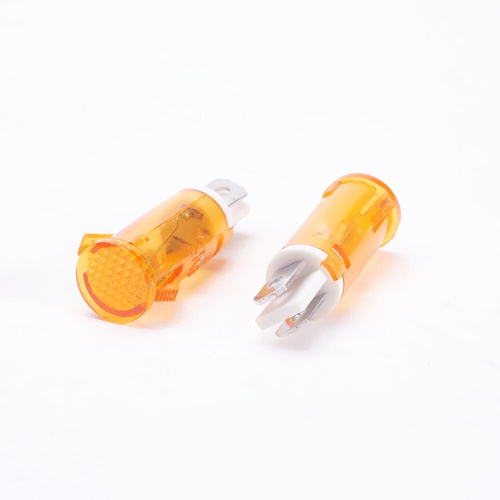 Othmro 13mm Flat Top Pilot Signal Lamp Panel Plastic Indicator Light Motorcycle LED 220V Red/ Green/Yellow Light MDX-14A