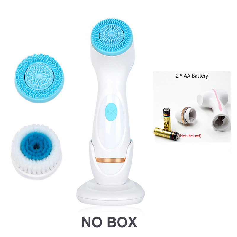3 In 1 Electric Cleansing Brush Sonic Rotating Cleansing Brush Galvanic Facial Spa System Deeply Clean and Remove Blackheads: light green