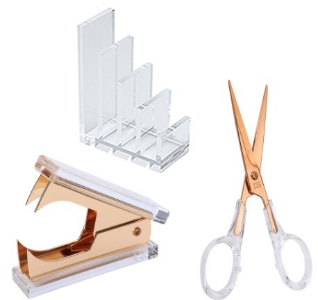 Acrylic Gold Scissors and Staple Remover and deskt... – Vicedeal