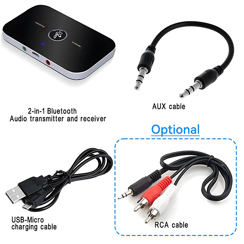 Verbeterde Bluetooth 5.3 Audio Zender Ontvanger RCA 3.5mm AUX Jack USB Dongle Muziek Draadloze Adapter Voor Auto PC TV hoofdtelefoon