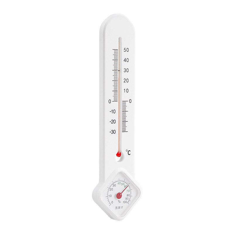 Vertical Thermometer&Hygrometer In/Outdoor Temperature Humidity Monitor Gauge thermometer glass rod temperature&humidity meter: Black