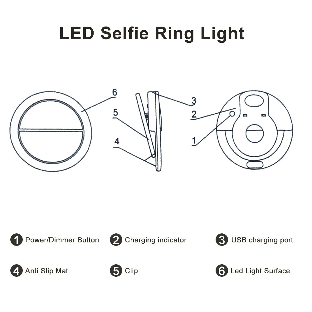 USB Selfie Led Ring Flash Light Portable Phone Selfie Lamp Phone Photography Ring Light Flash Light Luminous Ring Clip