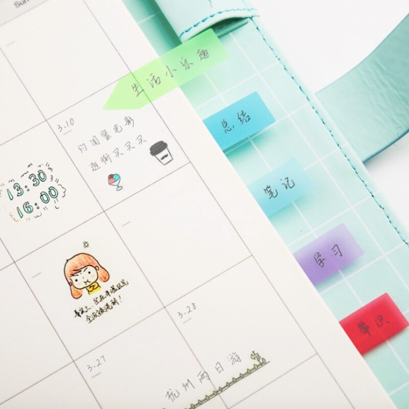 Leuke Kawaii Memo Pad Sticky Notes Briefpapier Sticker Geplaatst Planner Stickers Blocnotes Kantoor Schoolbenodigdheden Student Handig