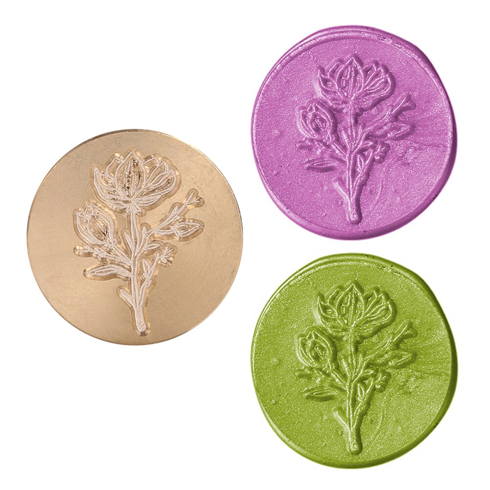 Retro Antique Plant Metal Sealing Wax Stamp Wood Handle Ancient DIY Craft Envelop Stamps Wedding Invitations Wax Seal Stamp: 04