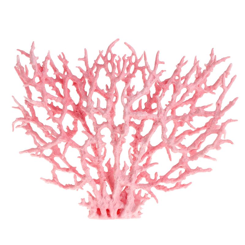 Fish Tank Faux Artificial Aquarium Reef Coral Decoration Ornaments 2PC: Pink