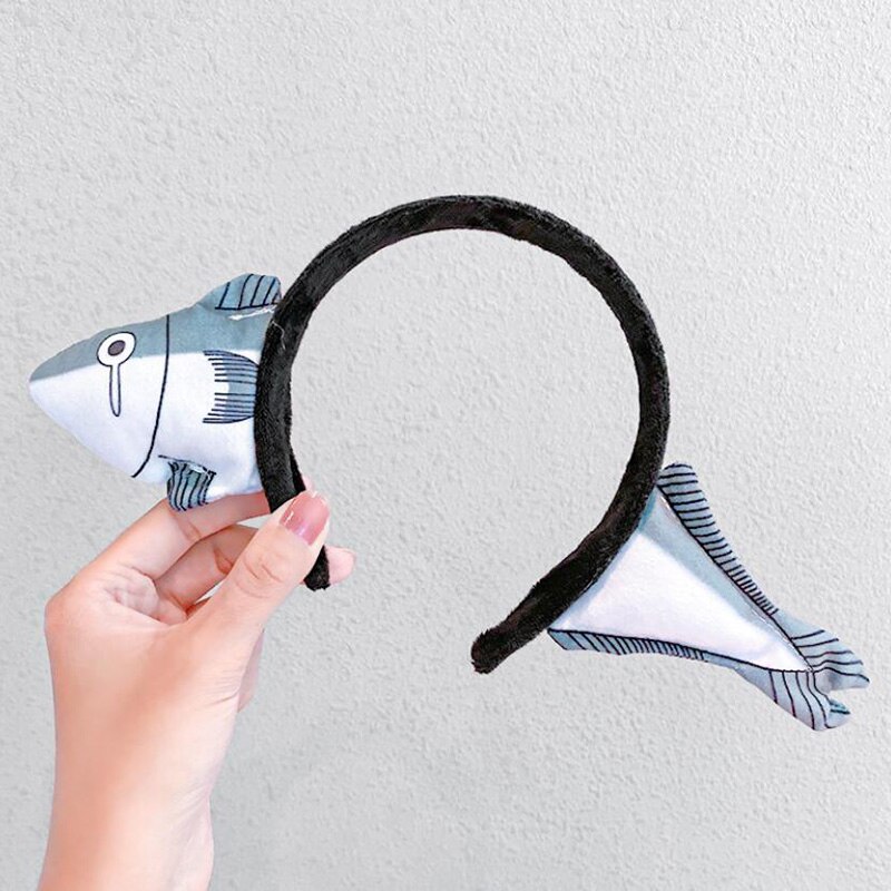 Bandeau pour cheveux, joli, drôle, poisson requin, carotte, accessoires pour filles, serre-tête: Grey