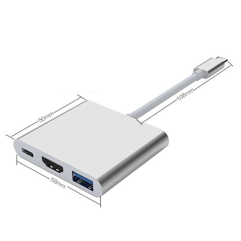 Type C to HDMI Type C PD USB3.1 2K/4K Adapter Converter Cable HD 1080P 3 in 1 Type C Hub Docking Station