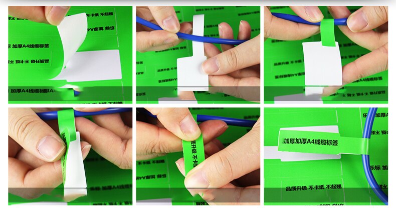 10pcs Self-adhesive A4 network cable label sticker power cord classification label wire plug identification card socket elevator