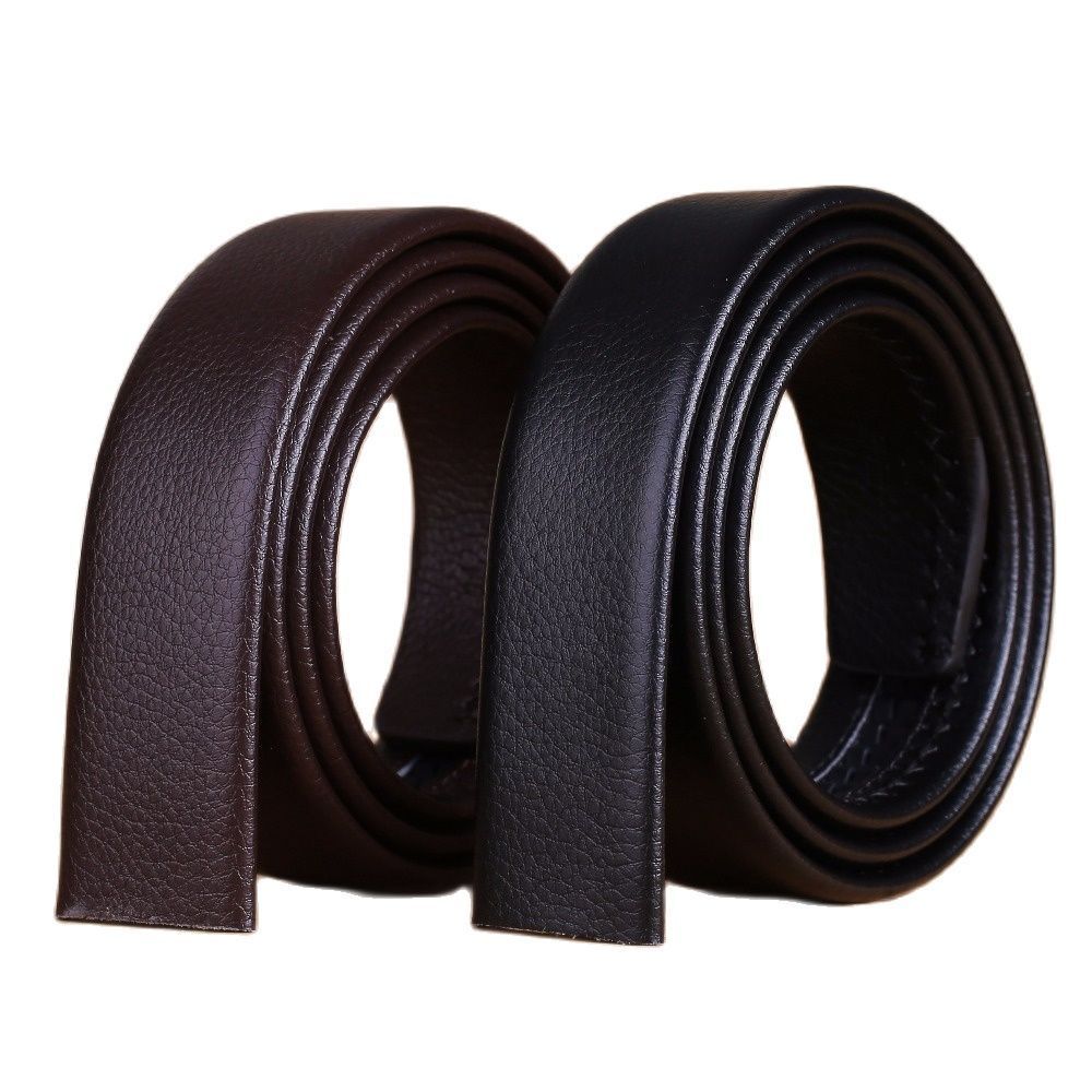 Cinturón de cuero de microfibra automático para hombre, Correa larga sin hebilla de tamaño grande, 110 cm, 120, 130, 140, 150, 160, marrón, negro, 170, 180